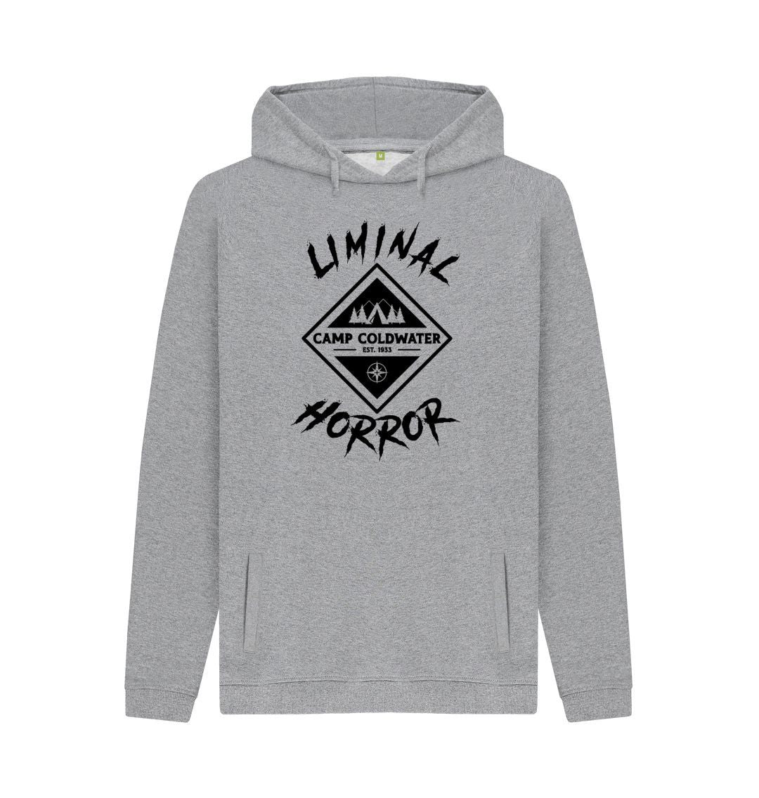 Light Heather Camp Coldwater Black Logo on Light Colored Hoodie