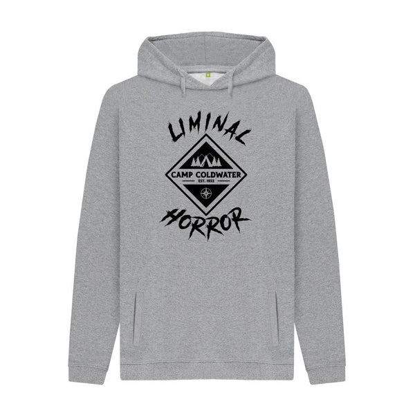 Light Heather Camp Coldwater Black Logo on Light Colored Hoodie