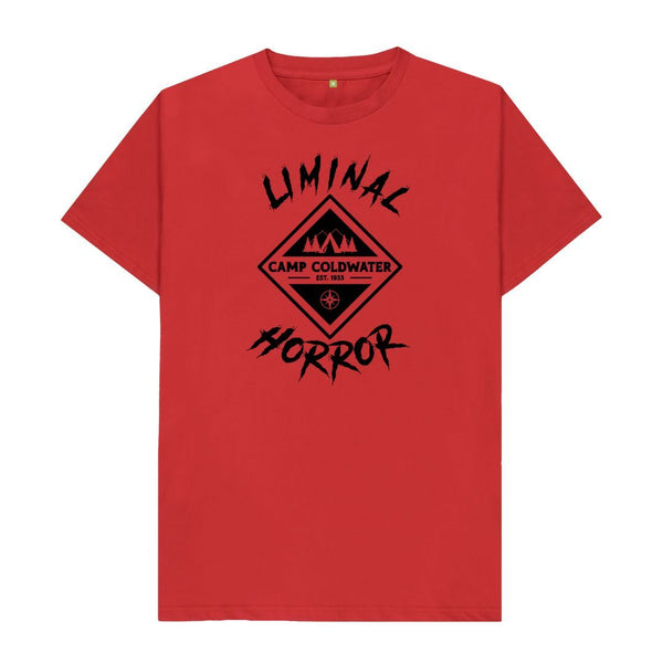 Red Camp Coldwater Black Logo on Solid Colored Shirt