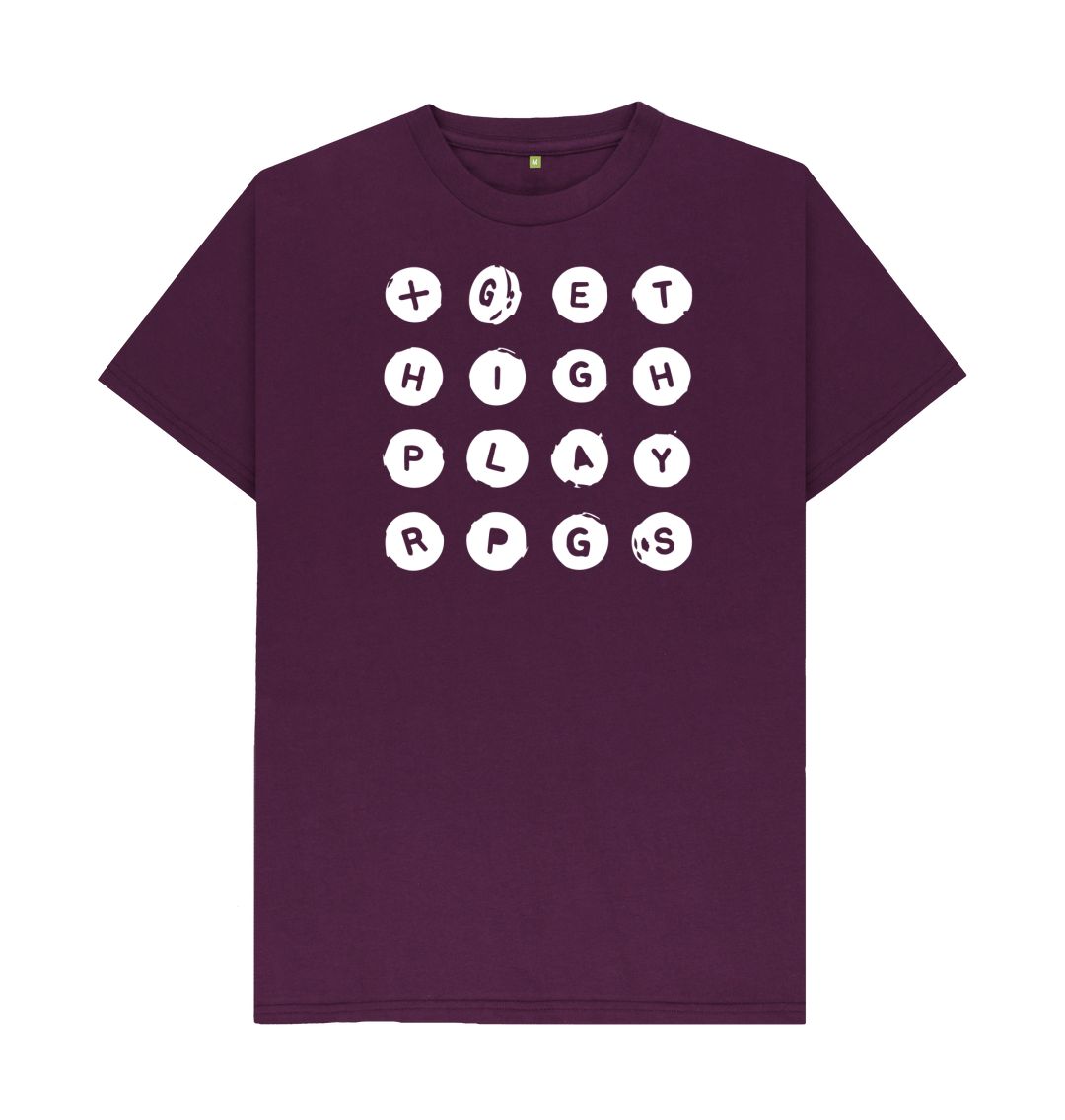 Purple Get High Play RPGs Logo Shirt