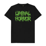 Black Liminal Horror Green Logo on Black Shirt