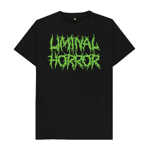 Black Liminal Horror Green Logo on Black Shirt