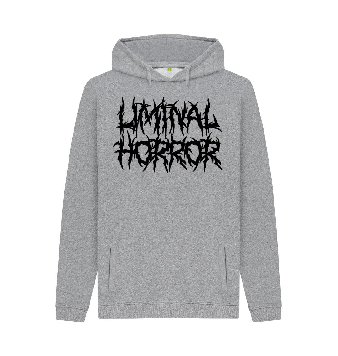 Light Heather Liminal Horror Black Logo on Light Gray Hoodie