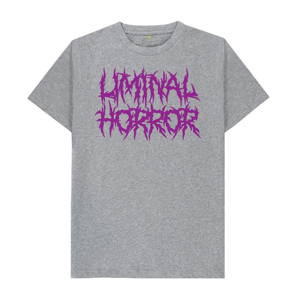 Athletic Grey Liminal Horror Purple Logo on Light Gray Shirt