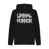 Black Liminal Horror White Logo on Black Hoodie