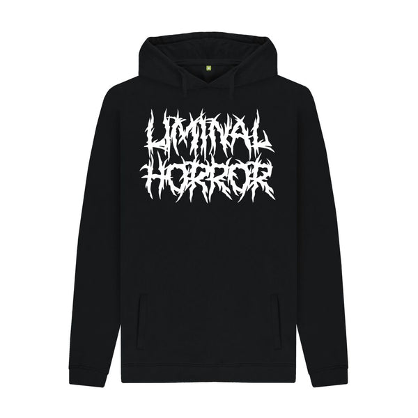 Black Liminal Horror White Logo on Black Hoodie