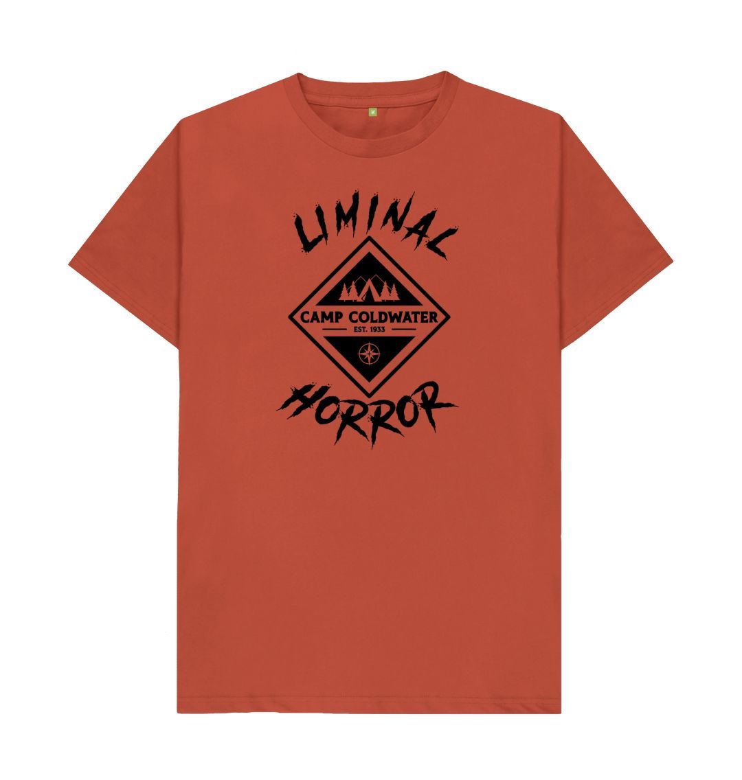 Rust Camp Coldwater Black Logo on Solid Colored Shirt