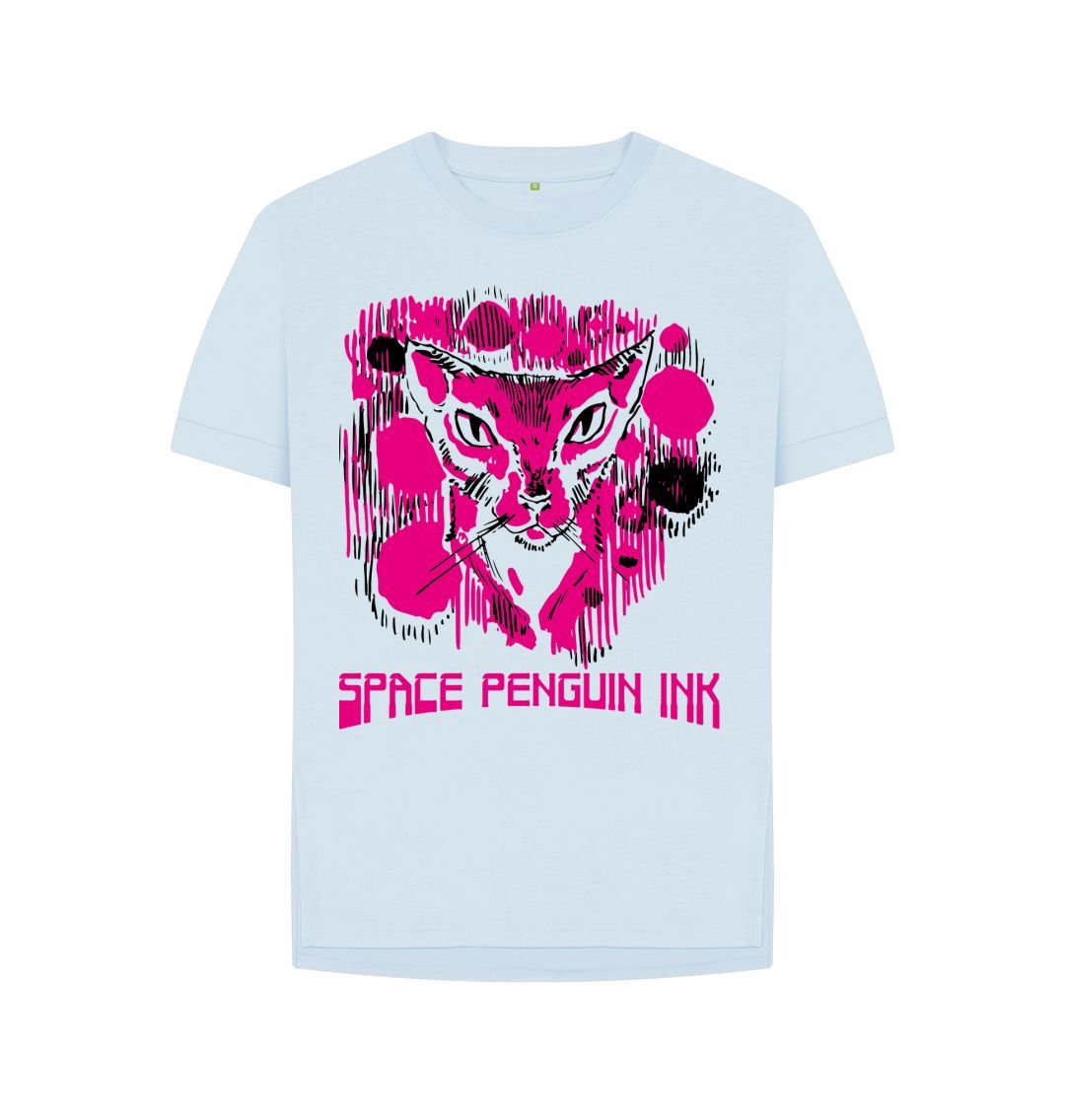 Sky Blue Itty Bitty Magenta Womens Shirt
