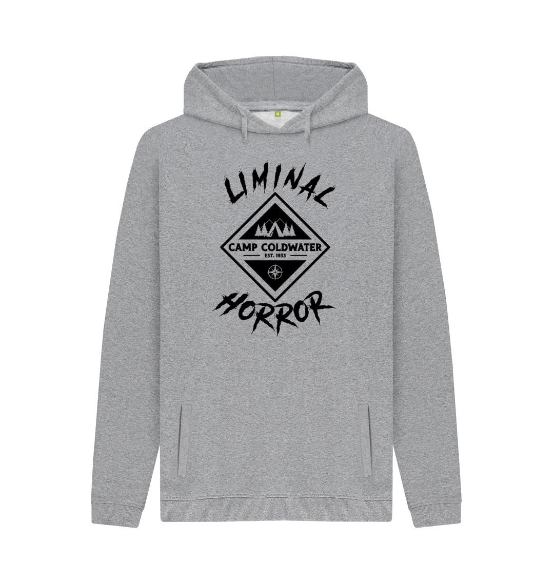 Light Heather Camp Coldwater Black Logo on Light Colored Hoodie