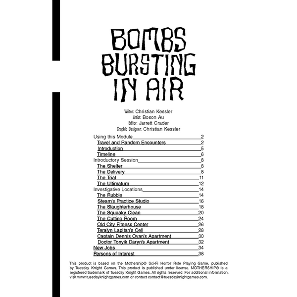 Bombs Bursting In Air (for Mothership Sci-Fi Horror RPG)