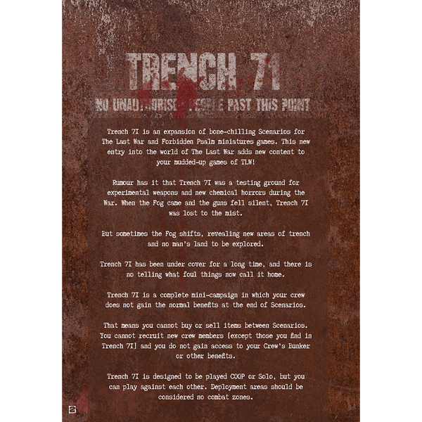 Trench 71 (Forbidden Psalm Monthly #11, compatible with MÖRK BORG RPG)