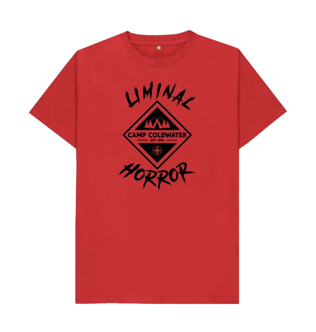 Red Camp Coldwater Black Logo on Solid Colored Shirt
