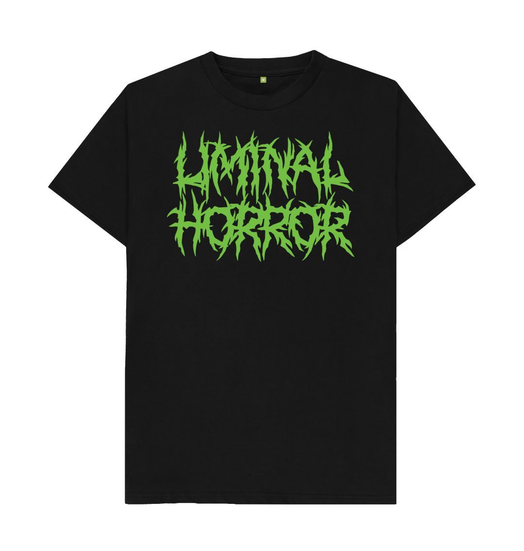 Black Liminal Horror Green Logo on Black Shirt