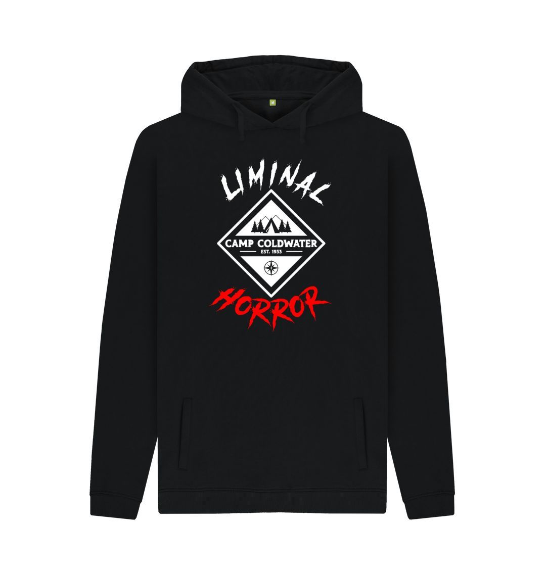 Black Camp Coldwater White and Red Logo on Black Hoodie