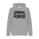 Light Heather Liminal Horror Black Logo on Light Gray Hoodie