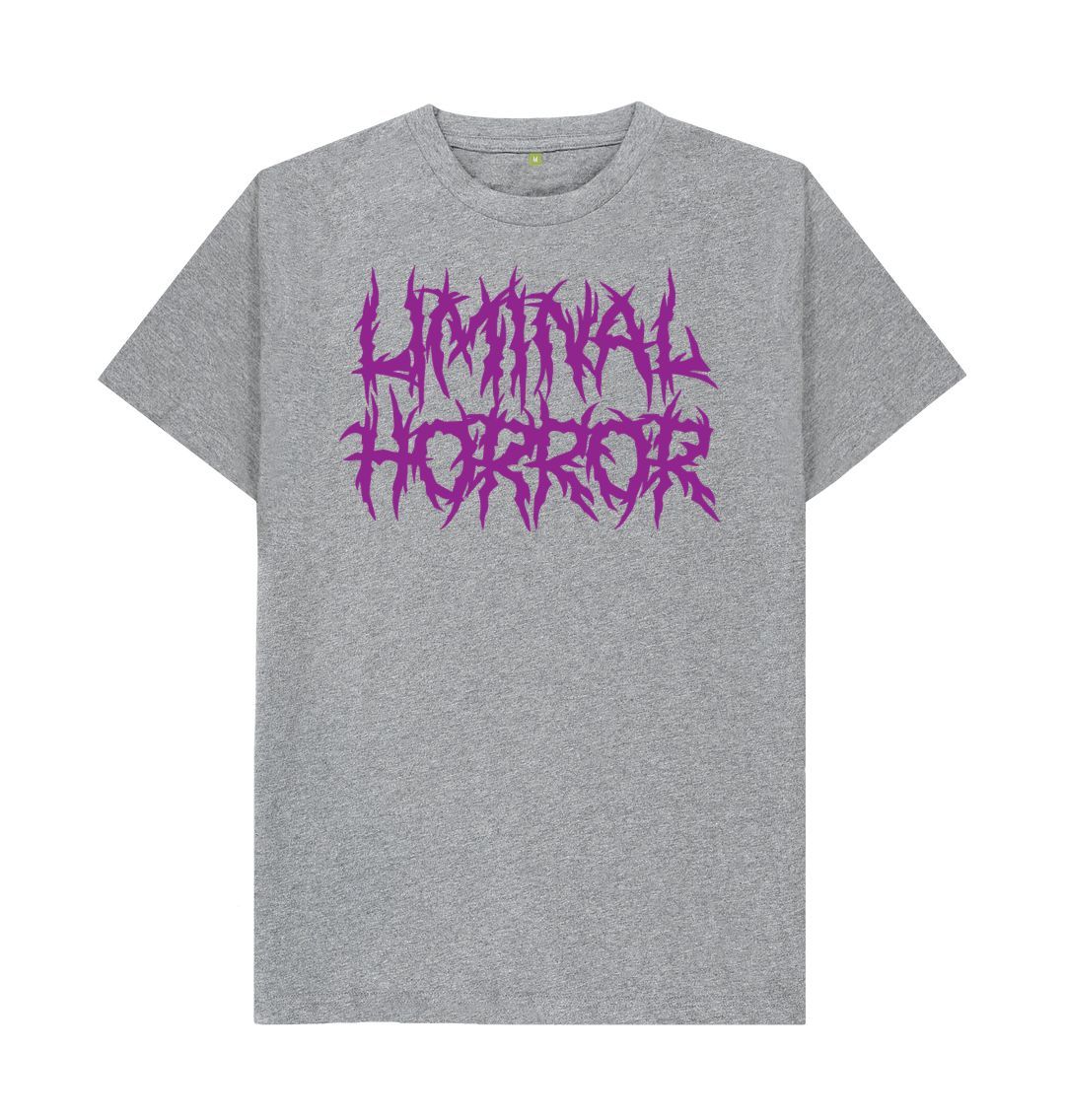 Athletic Grey Liminal Horror Purple Logo on Light Gray Shirt