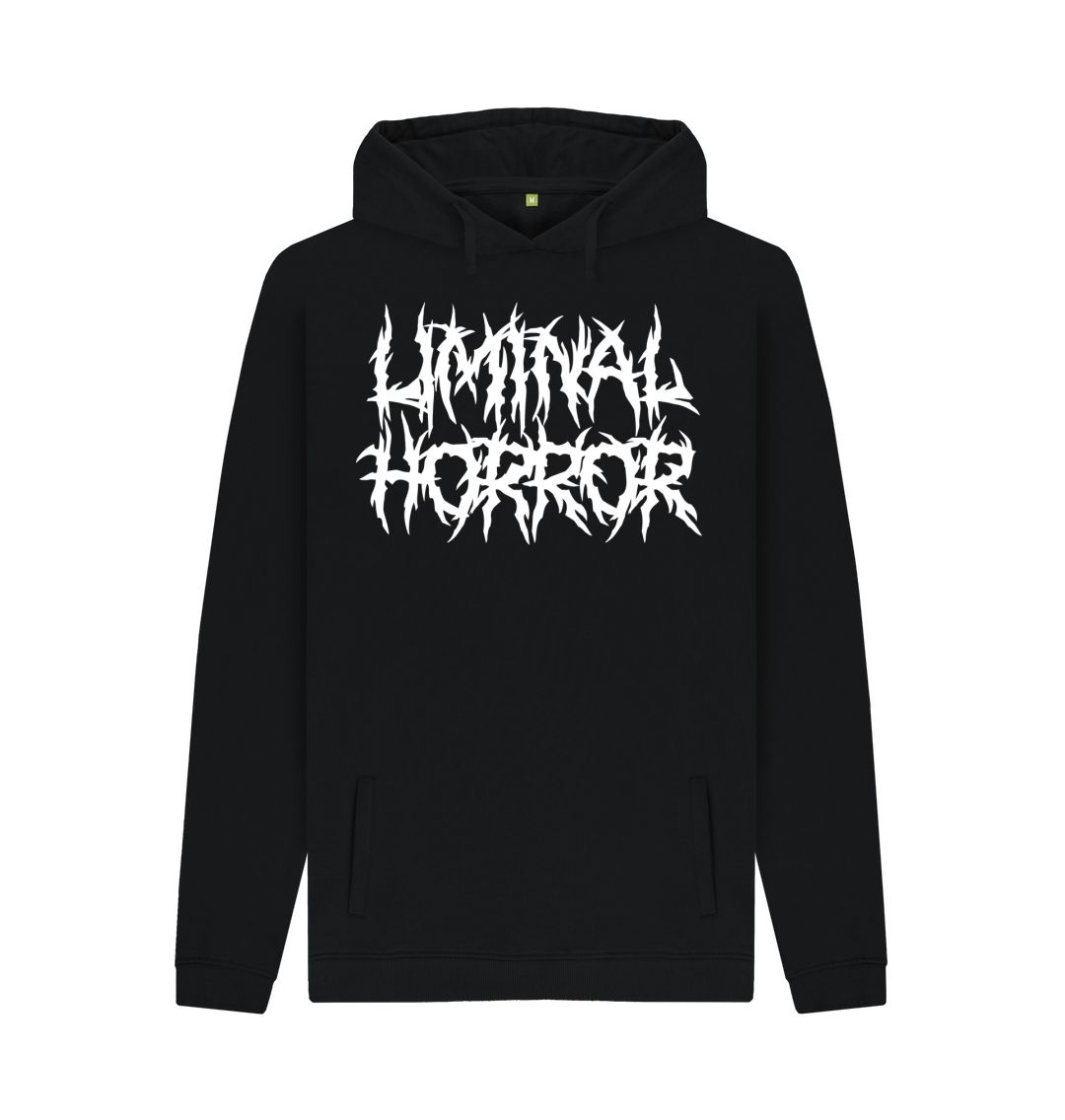 Black Liminal Horror White Logo on Black Hoodie