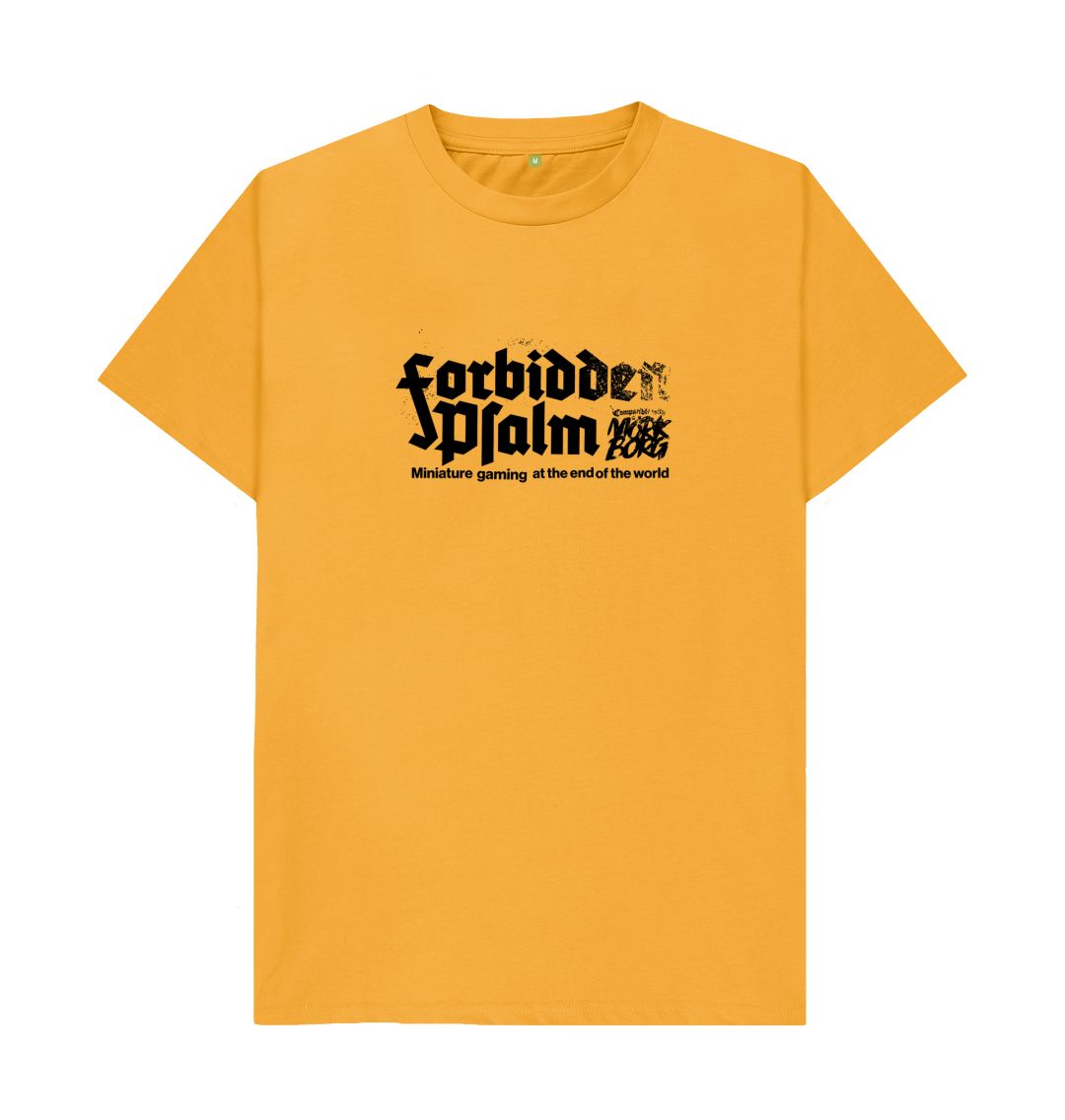 Mustard Forbidden Psalm Logo Standard Fit Shirt on Light Colors