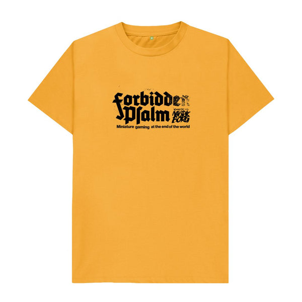 Mustard Forbidden Psalm Logo Standard Fit Shirt on Light Colors