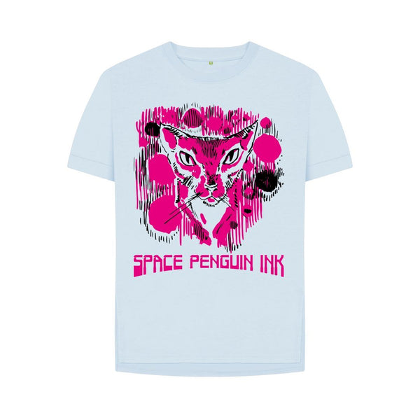 Sky Blue Itty Bitty Magenta Womens Shirt