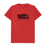 Red Forbidden Psalm Logo Standard Fit Shirt on Light Colors